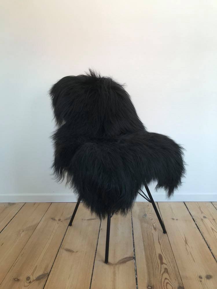 Islandsk lammeskind - lang og sort pels