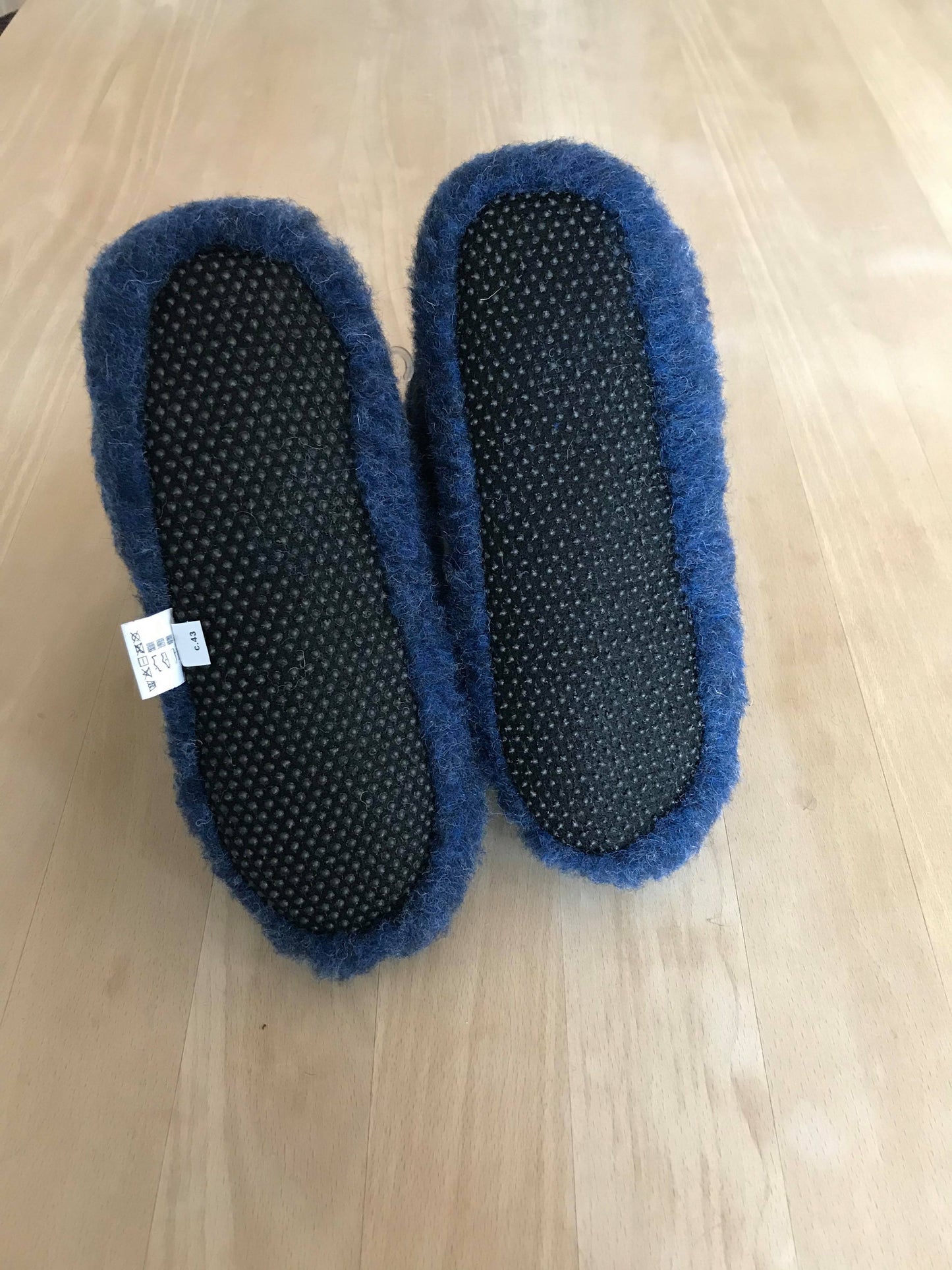Mørkeblå hjemmesko i 100% lammeuld