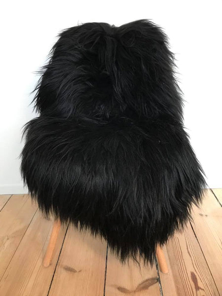 Islandsk lammeskind - lang og sort pels